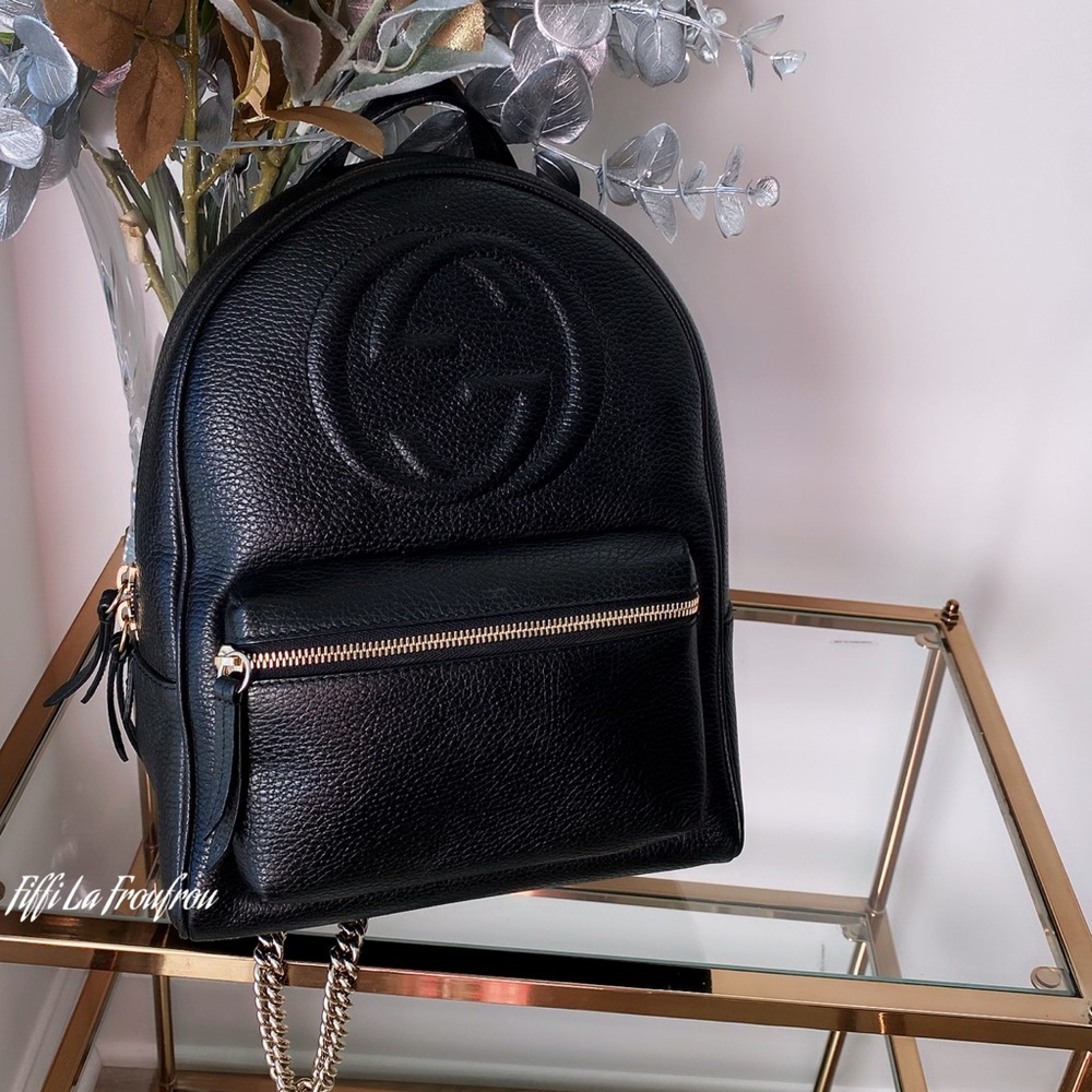 Authentic Gucci Black Leather Backpack - Picture 4 of 16